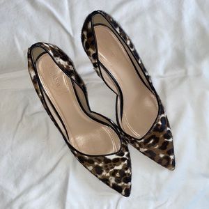 J Crew mini heels leopard print pointed toe SIZE 9